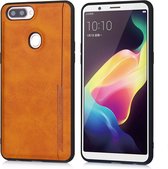 Voor OPPO R11s / R11s Plus Diaobaolee schokbestendige PU + TPU beschermhoes (geel)