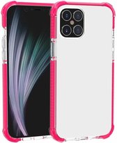 Voor iPhone 12 6.1 inch Vierhoekige schokbestendige TPU + acryl beschermhoes (roze)