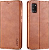 Voor Samsung Galaxy A31 AZNS Retro Textuur Magnetische Horizontale Flip PU Leather Case met Houder & Kaartsleuven & Fotolijst (Bruin)