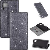 Voor Huawei P40 Lite Ultradunne Glitter Magnetische Horizontale Flip Leren Case met Houder & Kaartsleuven (Grijs)