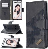 Voor Huawei P Smart (2019) Bijpassende kleur Krokodiltextuur Horizontale flip PU lederen tas met houder & kaartsleuven & portemonnee (zwart)