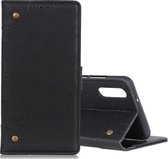Voor Galaxy A70s Koperen Gesp Retro Crazy Horse Textuur Horizontale Flip Leren Case met Houder & Kaartsleuven & Portemonnee (Zwart)