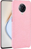 Voor Xiaomi Poco F2 Pro / Redmi K30 Pro Shockproof Crocodile Texture PC + PU Case (roze)