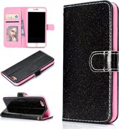 Voor iPhone 6 Plus Glitterpoeder Horizontale Flip Leren Case met Kaartsleuven & Houder & Fotolijst & Portemonnee (Zwart)