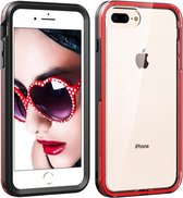 2 in 1 TPU + PC effen kleurencombinatiehoes voor iPhone 6/7/8 (zwart + rood)