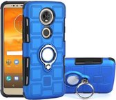 Voor Motorola Moto E5 Plus US versie 2 in 1 kubus PC + TPU beschermhoes met 360 graden draaien zilveren ringhouder (blauw)