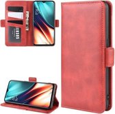 Voor OPPO K5 / OPPO Realme XT / OPPO Realme X2 Dubbele gesp Crazy Horse Zakelijke mobiele telefoon Holster met kaart Portemonnee Beugelfunctie (rood)