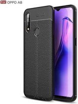 Voor OPPO A8 Litchi Texture TPU schokbestendig hoesje (zwart)