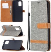 Voor Samsung Galaxy A02s (EU-versie) Kleuraanpassing Denim Textuur Horizontale Flip Leren Case met Houder & Kaartsleuven & Portemonnee & Lanyard (Grijs)