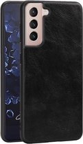 Voor Samsung Galaxy S21 + 5G Crazy Horse Textured Kalfsleer PU + PC + TPU Case (Zwart)