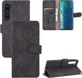 Voor Motorola Moto Edge Effen Kleur Huid Voel Magnetische Gesp Horizontale Flip Kalfsstructuur PU Lederen Case met Houder & Kaartsleuven & Portemonnee (Zwart)