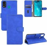 Voor Huawei Honor 9X Lite Effen Kleur Huidgevoel Magnetische Gesp Horizontale Flip Kalfsstructuur PU Lederen Case met Houder & Kaartsleuven & Portemonnee (Blauw)