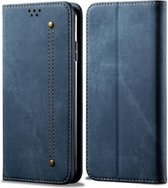 Voor Huawei Nova 7 SE / P40 Lite 5G Denim Textuur Casual Stijl Horizontale Flip Leren Case met Houder & Kaartsleuven & Portemonnee (Blauw)
