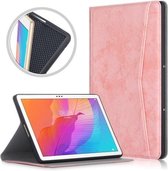 Voor Huawei Genieten Tablet 2 10.1 inch / Honor Pad 6 10.1 inch Marmeren Doek Textuur Horizontale Flip Lederen Case met Houder (Roze)