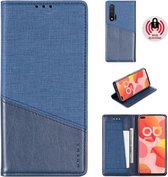 Voor Huawei Nova 6 MUXMA MX109 horizontale lederen flip case met houder & kaartsleuf & portemonnee (blauw)