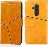 Voor Huawei Mate 20 lite Geometrische stiksels Horizontale flip TPU + PU lederen hoes met houder & kaartsleuven en portemonnee (geel)