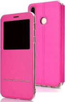 Frosted Texture Horizontale Flip Leren Case voor Huawei P30 Lite, met Call Display ID & Houder (Magenta)