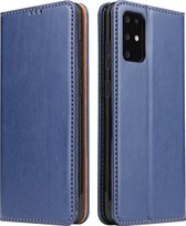 Voor Galaxy S20 Fierre Shann PU lederen textuur horizontale flip lederen tas met houder & kaartsleuven & portemonnee (blauw)