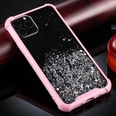 Voor iPhone 11 Pro vierhoekige schokbestendige glitterpoeder acryl + TPU beschermhoes (roze)