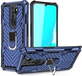 Voor OPPO A9 (2020) Cool Armor PC + TPU schokbestendig hoesje met 360 graden rotatie ringhouder (blauw)