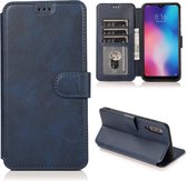 Voor Geschikt voor Xiaomi Mi 9 Kalfsstructuur Magnetische gesp Horizontale flip lederen tas met houder & kaartsleuven & portemonnee & fotolijst (blauw)