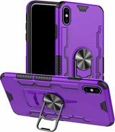 Voor iPhone XS Max schokbestendige pc + TPU beschermhoes met bieropener en autohouder (paars)