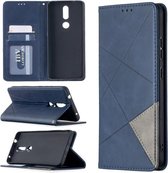 Voor Nokia 2.4 Rhombus Texture Horizontale Flip Magnetische Leren Case met Houder & Kaartsleuven (Blauw)