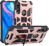 Voor Huawei Y9 Prime (2019) Schokbestendige TPU + PC magnetische beschermhoes met houder (Rose Red)