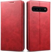 Suteni Calf Texture Horizontale Flip Leren Case met Houder & Kaartsleuven & Portemonnee voor Galaxy S10 5G (Rood)