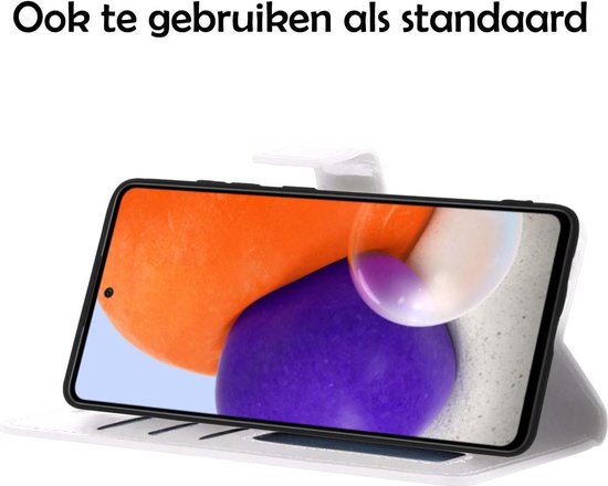 Etui Samsung A72 Book Case - Etui Samsung Galaxy A72 Etui Portefeuille - Etui Samsung Galaxy A72 - Wit
