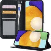 Hoesje Geschikt voor Samsung A52 5G Hoesje Book Case Hoes Wallet Cover - Hoes Geschikt voor Samsung Galaxy A52 5G Hoesje Bookcase Hoes - Zwart