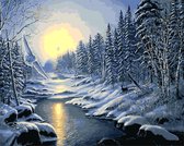 Paint by Number - Schilderen op Nummer - Snowy landscape - paintbynumber.eu