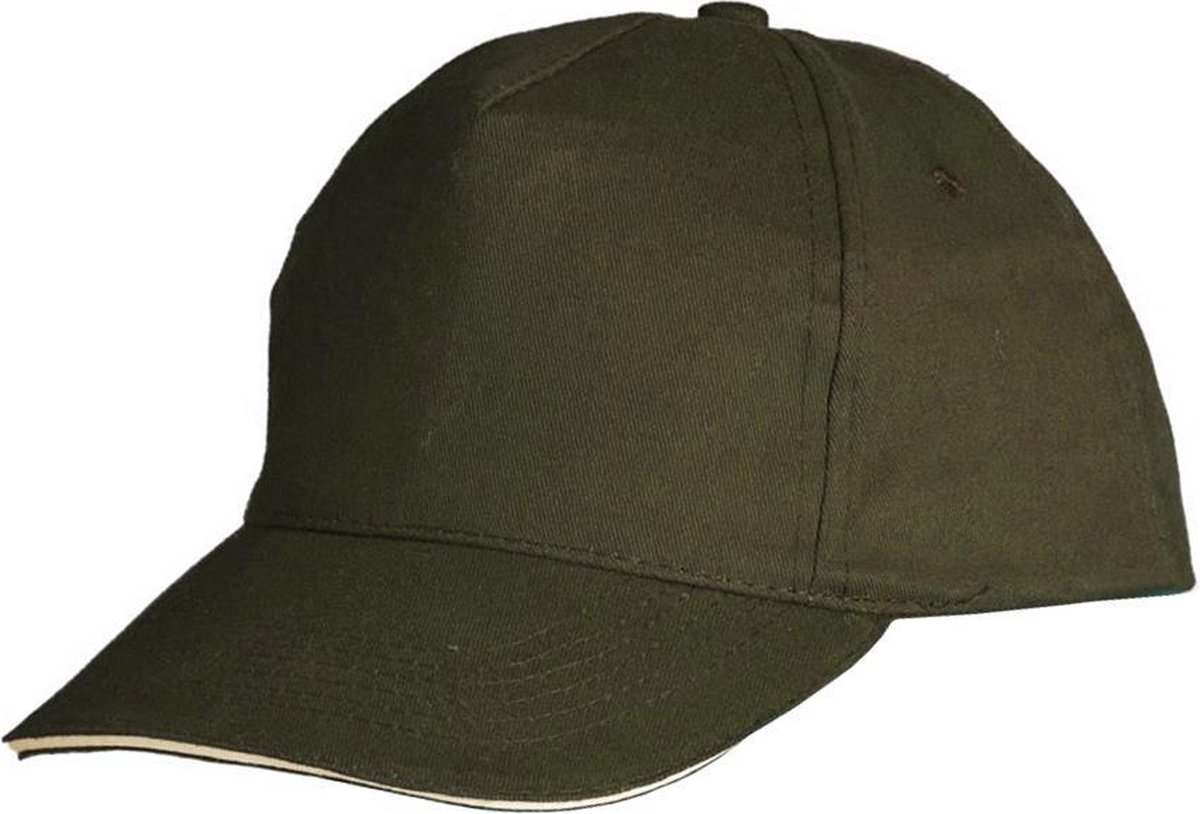 SOLS Unisex Sunny 5 Panel Baseball Cap (Beige/Wit)