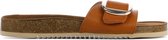 Lina Locchi Vrouwen Leren    Slippers /   - L1045 - Cognac - Maat 38