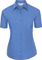 Russell Collectie Dames/Dames Korte Mouwen Poly-Katoen Easy Care Poplin Shirt (Bedrijfsblauw)