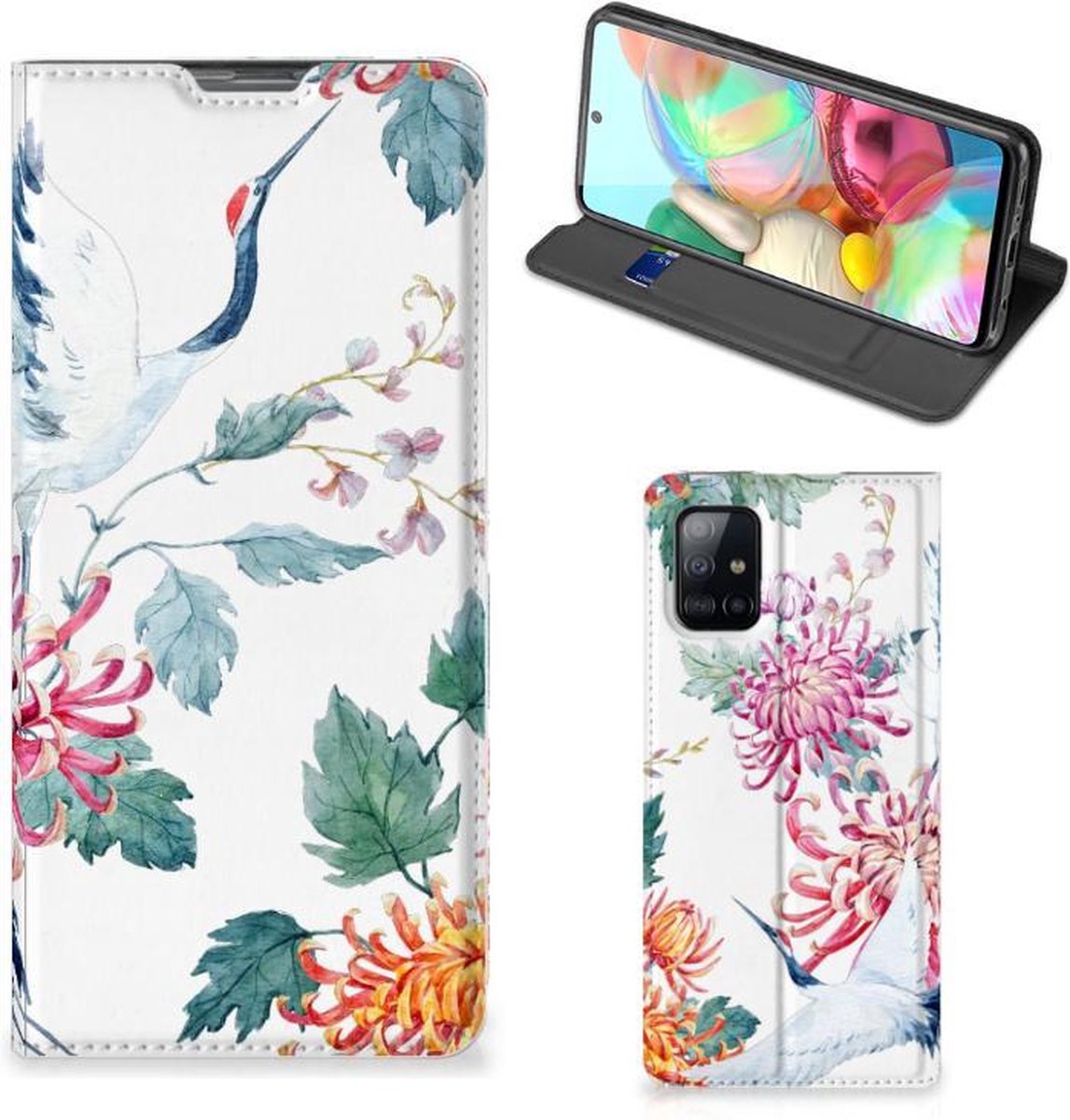 Samsung Galaxy A71 Hoesje maken Bird Flowers
