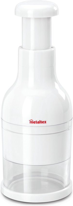 Metaltex - Groentenhakker - Twist - Hakker voor uien en groenten - 27x8,5 cm - Simpel in gebruik - Wit