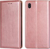 Voor Samsung Galaxy A10e PU + TPU Gloss Oil Effen Kleur Magnetische Horizontale Flip Leren Case met Houder & Kaartsleuf & Portemonnee (Rose Goud)