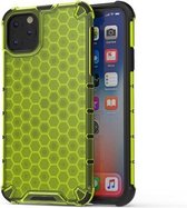 Schokbestendige honingraat pc + TPU-hoes voor iPhone 11 Pro (groen)