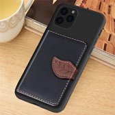 Voor iPhone 11 Pro Litchi-patroonkaarttas Portemonneebeugel + TPU-telefoonhoes met kaartsleuf Portemonneebeugelfunctie (zwart)