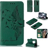 Veerpatroon Litchi Texture Horizontale Flip Leren Case met Portemonnee & Houder & Kaartsleuven voor Motorola One Pro (Groen)