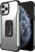 PC + TPU + metalen schokbestendige beschermhoes met ringhouder voor iPhone 12 Pro Max (lichtgroen)