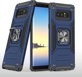 Voor Samsung Galaxy Note 8 magnetisch pantser schokbestendig TPU + pc-hoesje met metalen ringhouder (blauw)
