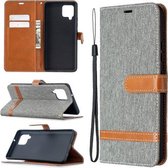 Voor Samsung Galaxy A42 5G Kleuraanpassing Denim Textuur Horizontale Flip Leren Case met Houder & Kaartsleuven & Portemonnee & Lanyard (Grijs)