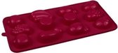 2 STUKS Creative Silicone Ice Tray Mold 8 Continuous Mold Zelfgemaakte DIY Ice Tray Box, Stijl: Fruit (Vermillion)
