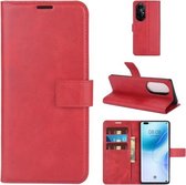 Voor Huawei Nova 8 Pro 5G Retro Kalfspatroon Gesp Horizontale Flip Leren Case met Houder & Kaartsleuven & Portemonnee (Rood)