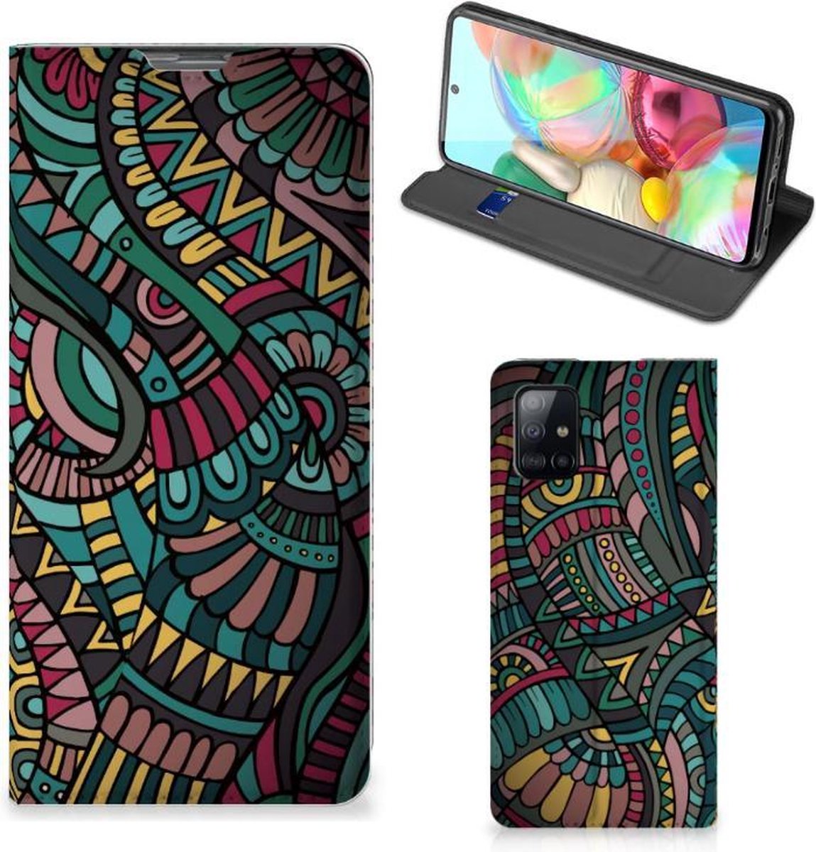 Samsung Galaxy A71 Hoesje met Magneet Aztec