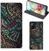 Telefoontasje Geschikt voor Samsung Galaxy A71 Smart Cover Aztec