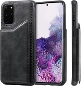 Voor Galaxy S20 Plus kalfs textuur horizontale flip lederen tas met houder & kaartsleuven & frame (zwart)