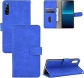 Voor Sony Xperia L4 Effen Kleur Huidgevoel Magnetische Gesp Horizontale Flip Kalfsstructuur PU Lederen Case met Houder & Kaartsleuven & Portemonnee (Blauw)